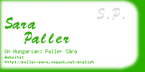 sara paller business card
