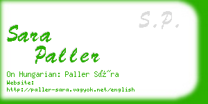 sara paller business card